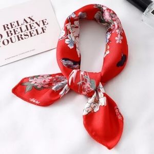 Soft Silky Fun Scarf For Head Hair Bag Neck Floral